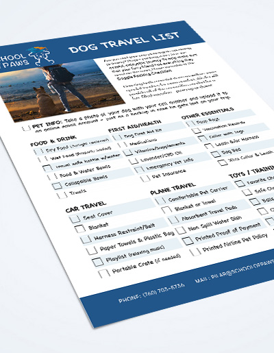 Travel list for dogs